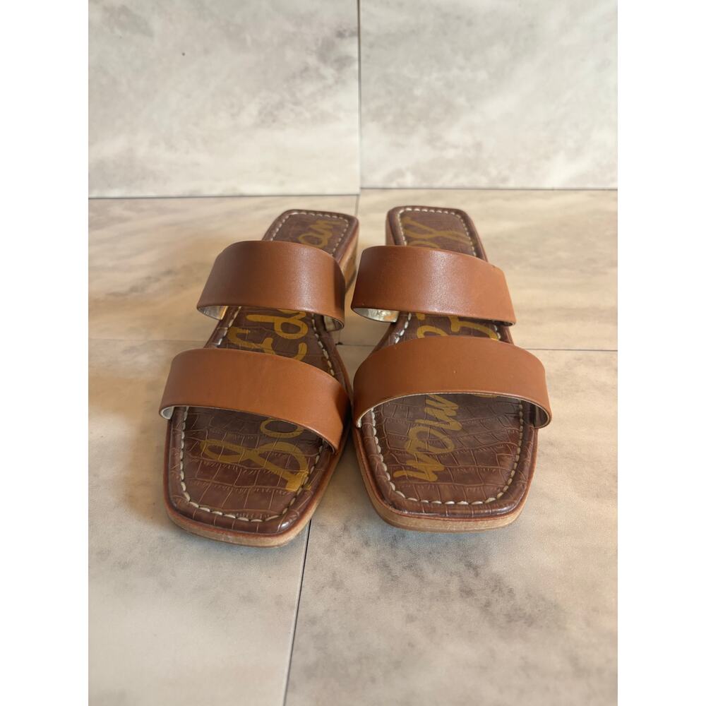 Sam Edelman Vena Wedge Sandals brown Leather Upper slip on Shoes Size 8 - Picture 5 of 7